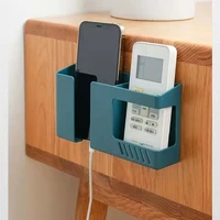 punch free wall mounted storage box mobile phone plug wall holder charging bedroom sundry kitchen bathroom accessories organizer