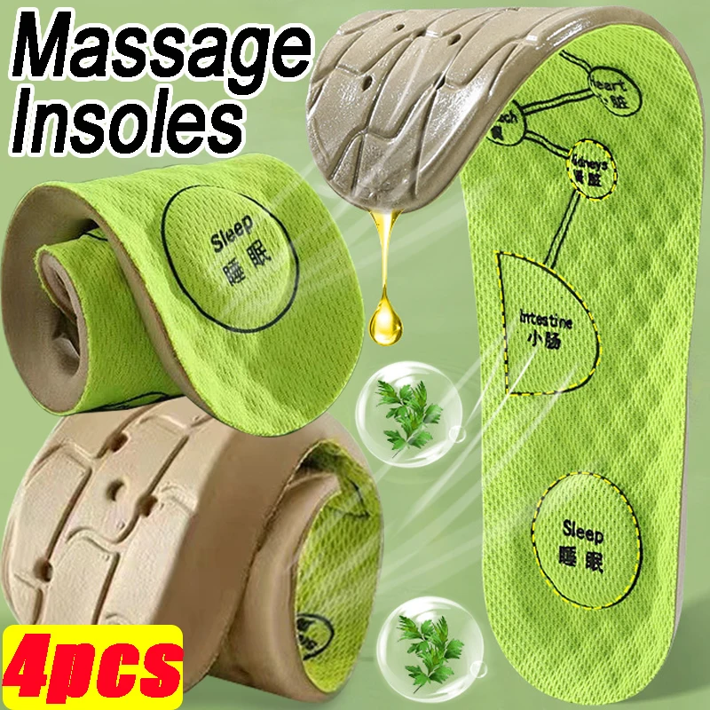 

4Pcs Soft Insoles Unisex Breathable Sweat Absorbing Sports Insole Runing for Men Women Deodorant Shock Inserts Shoe Pads Cushion