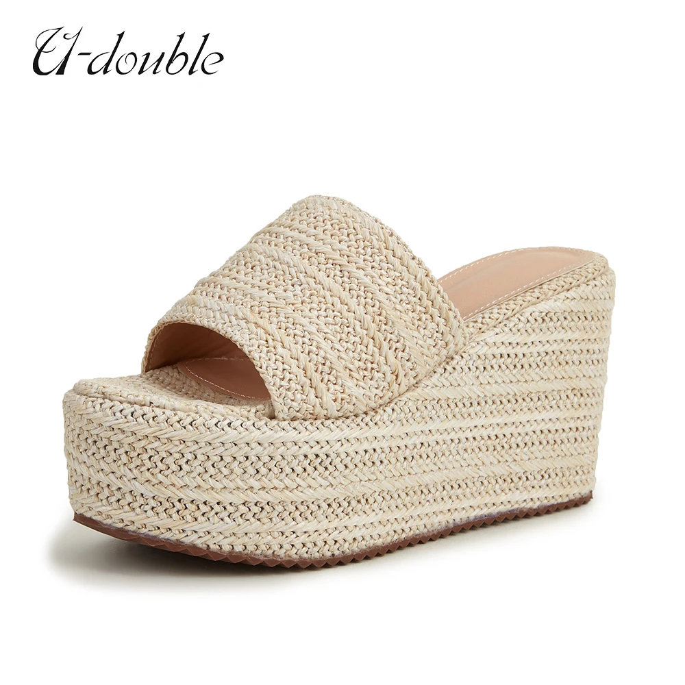 

Platform Slippers Women Open Toe Wedges Sandals Ladies Summer High Heels Espadrilles Shoes Plus Size sandalias 2023