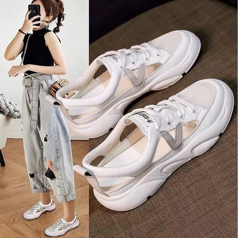 IRQ Женские движущиеся туфли с закрытым носком 20 крутые 24-летние новые летние