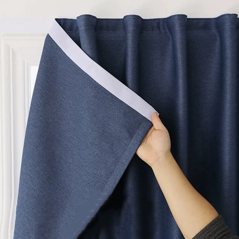 

Magic self-adhesive full blackout curtain cloth, hole free installation of new bedroom blackout curtains living room curtains