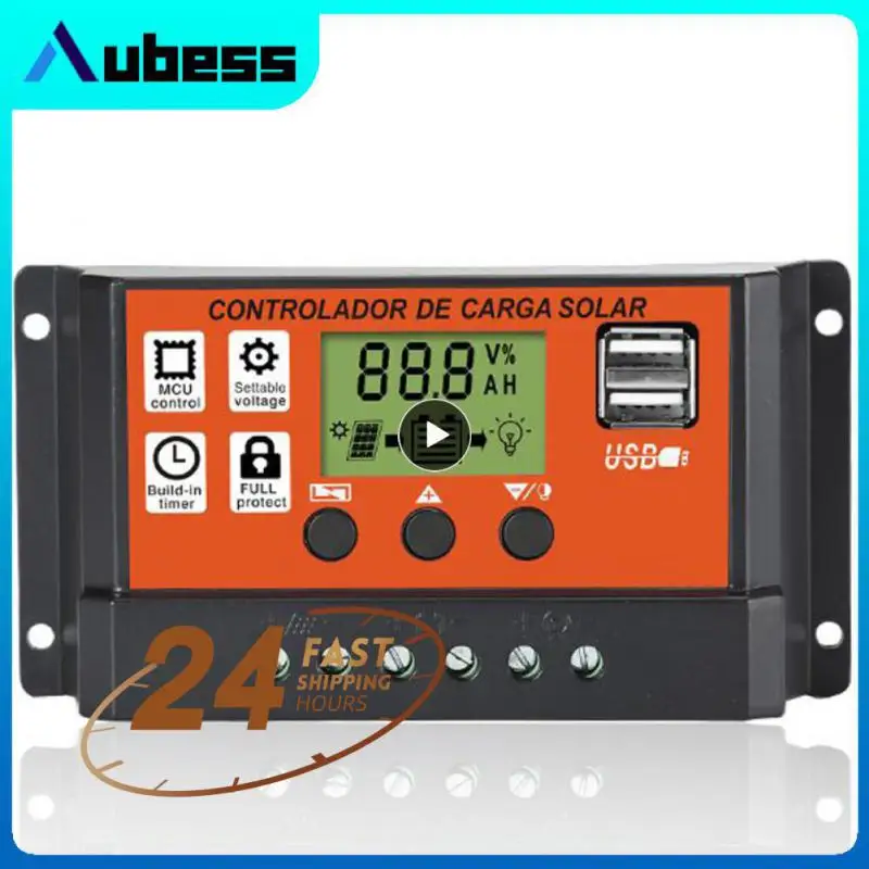 

Panel Battery Regulator With Dual Usb 5v 12v/24v Auto Solar Controll Regulator 10a 20a 30a Dual Usb Charging Solar Regulator Pwm