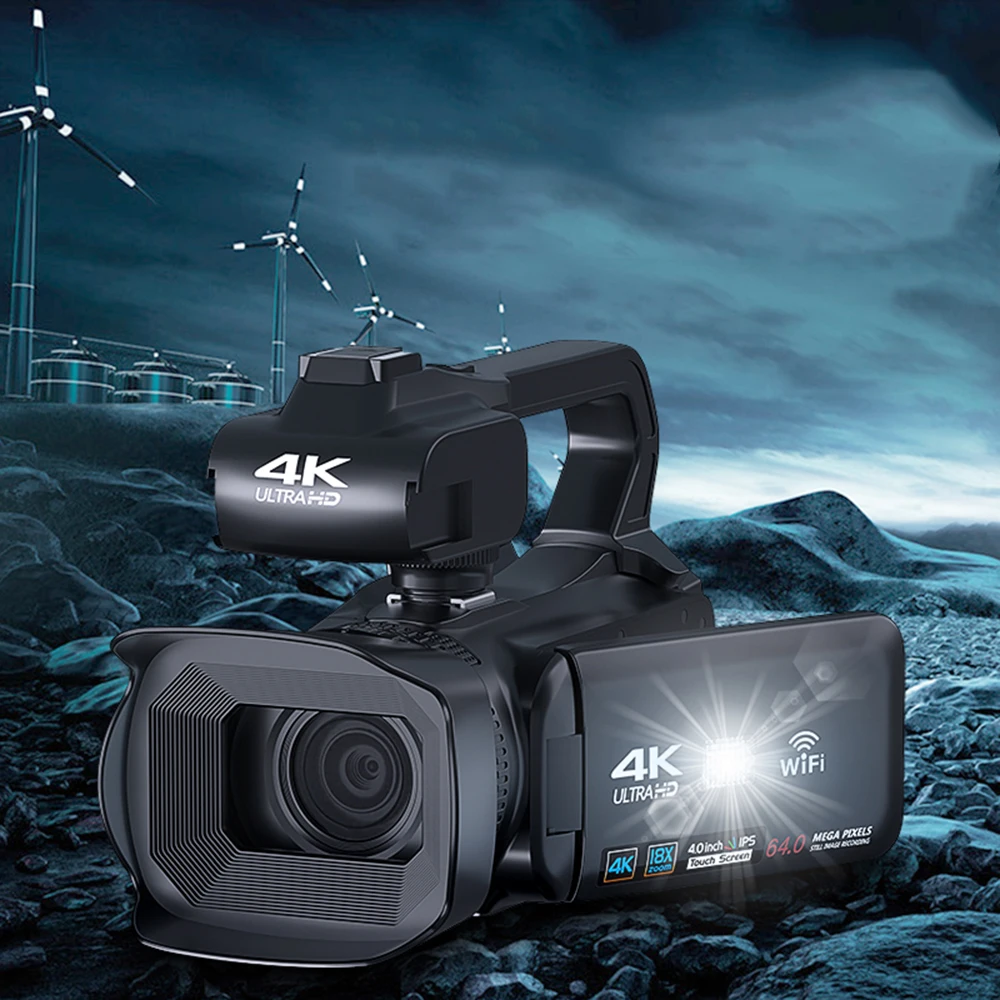 

Full 4K профессиональная видеокамера 64 мп Youtube видео камера для потоковой цифровой веб-камеры видеорегистратор для фотосъемки 18X Автофокус