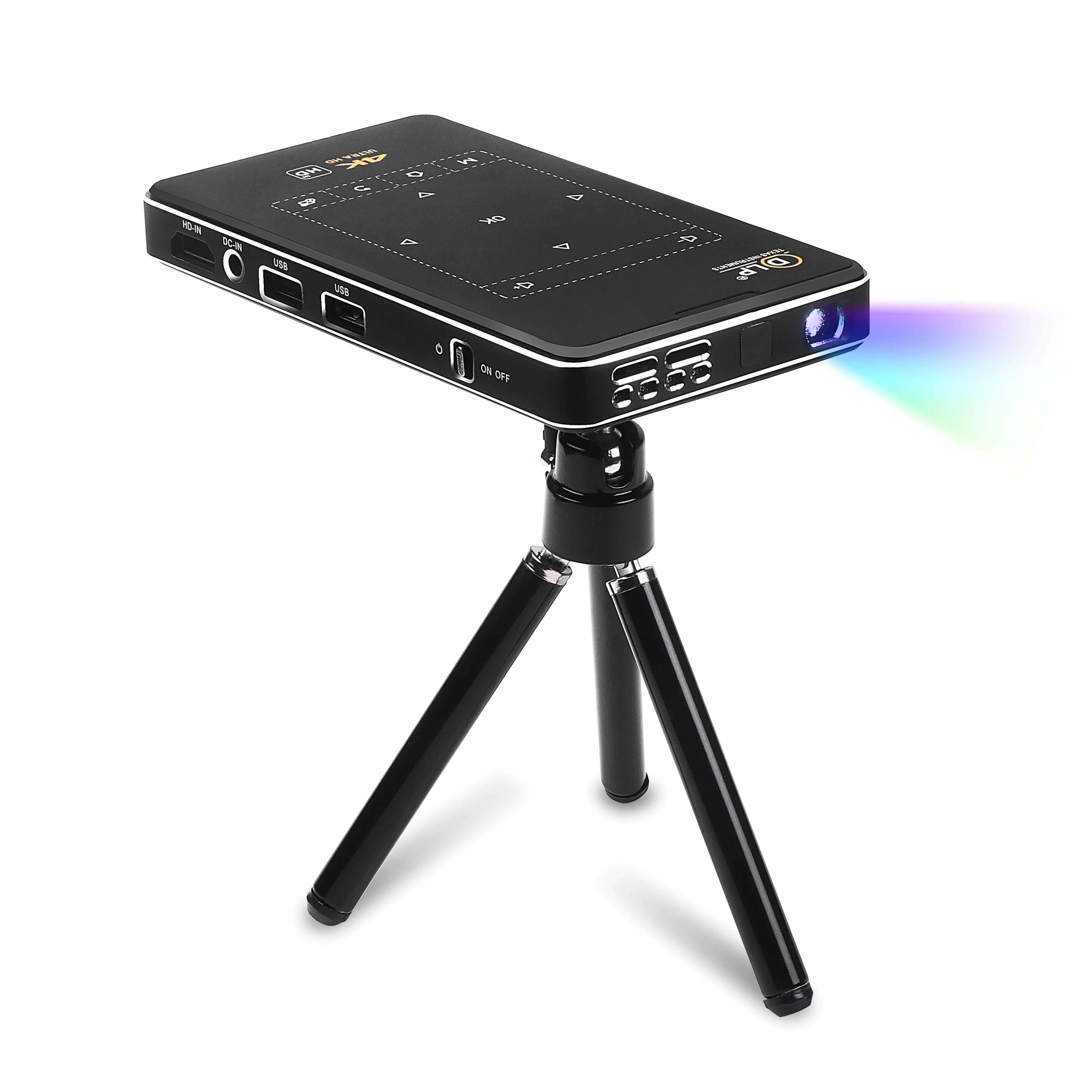 

DLP mini portable projector 1080P Smart Android Wifi BT Quad Core Mobile Phone Projector for Home Theater