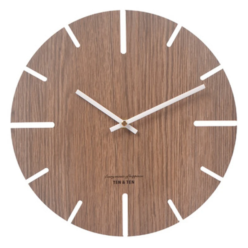 

Living Room Decoration Kitchen Clock Art Hollow Wall Watch Home Decor 12 inch Wooden 3D Wall Clock Modern Design Nordic Brief