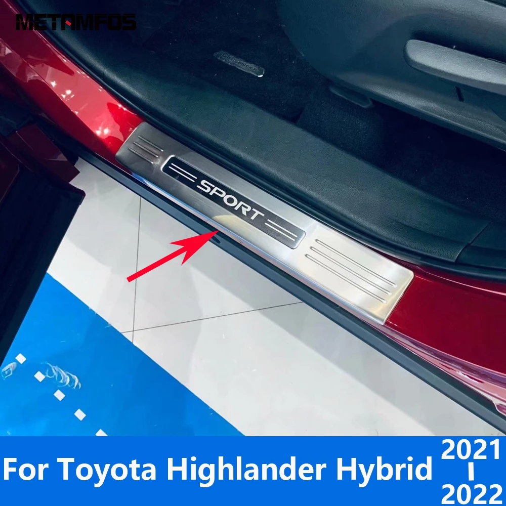 

For Toyota Highlander Hybrid 2021 2022 Side Door Sill Car Sticker Threshold Scuff Guard Plate Protector Accessories Car Styling