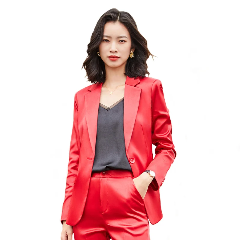 

Formal Uniform Designs Pantsuits Ladies Office Work Wear Professional Autumn Winter High Quality Fabric Business Blazers Sets