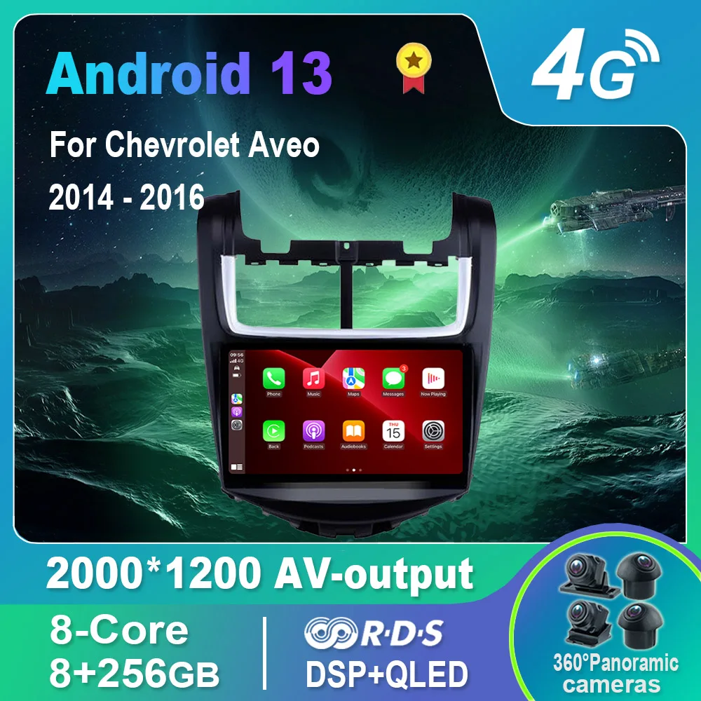 

Автомагнитола на Android 13,0/Мультимедийный видеоплеер для Chevrolet Aveo 2014-2016 GPS QLED Carplay DSP 4G WiFi Bluetooth