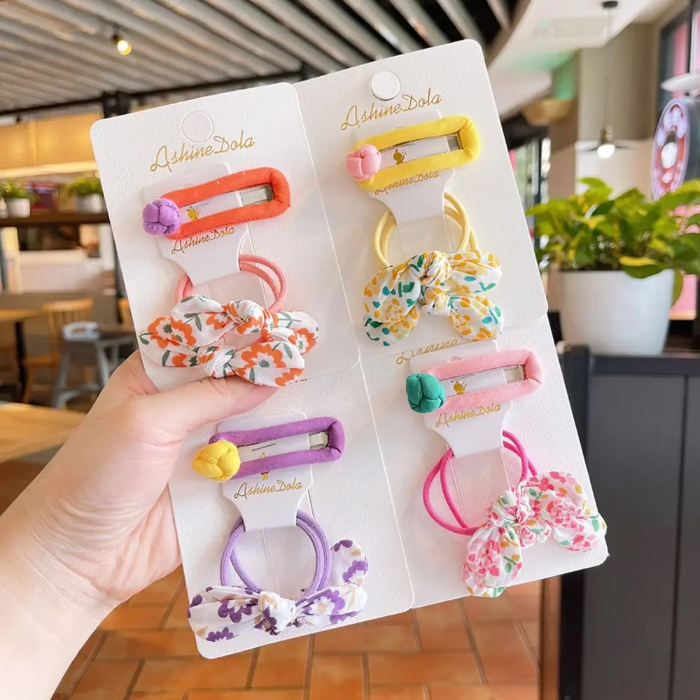 

Children Floral Bow Hair Rope Flowers Hollow Hairpins Kids Hair Accessories Baby Hair Grip Girls Barrettes Rabbit Ears Hair Rope