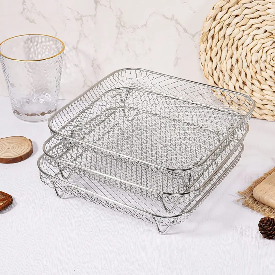 

8 Inch Air Fryer Rack for Instant Vortex ,Philips,COSORI Air Fryer,Multi-Layer Dehydrator Rack,Air Fryer Accessories