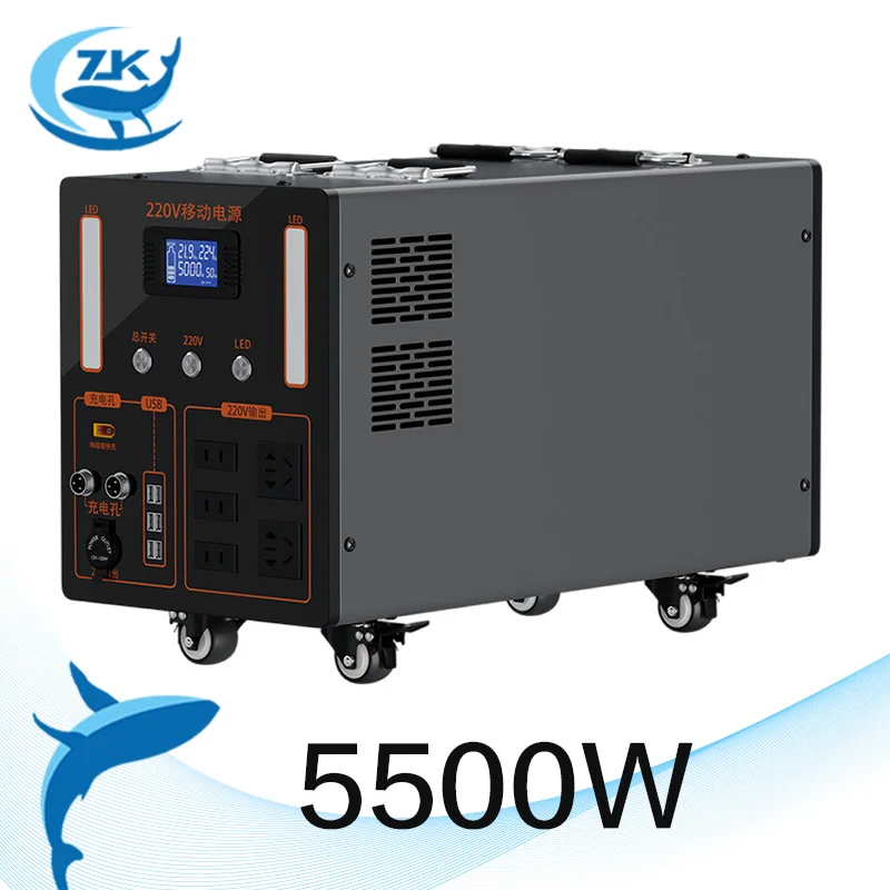 

ZKON Power Station Portable 5500W 12000Wh Power Supply Solar Generator LiFePO4 Battery Power Failure Outdoor Camping Fishing UPS