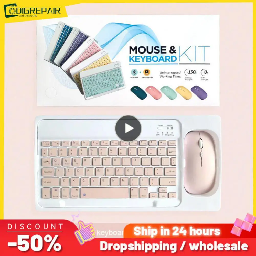 

1~6PCS Wireless Keyboard Keyboard and Mouse For iPad Air 5 12 2021 Tecaldo For Samsung iPad