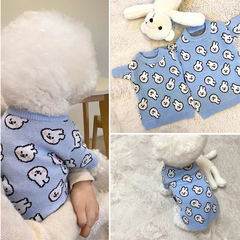 

Pet Sweater Small Dog Jacket Puppy Dog Vest Winter Dog Clothes Cat Pullover Cute Warm Rabbit Sweet Yarn Pet Clothes