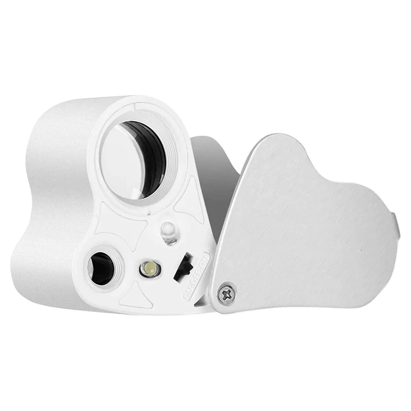 

30X 60X Illuminated Jewelers Loupe Folding Magnifier With LED Light For Jewelry Gems Watches Coins Stamps Antiques