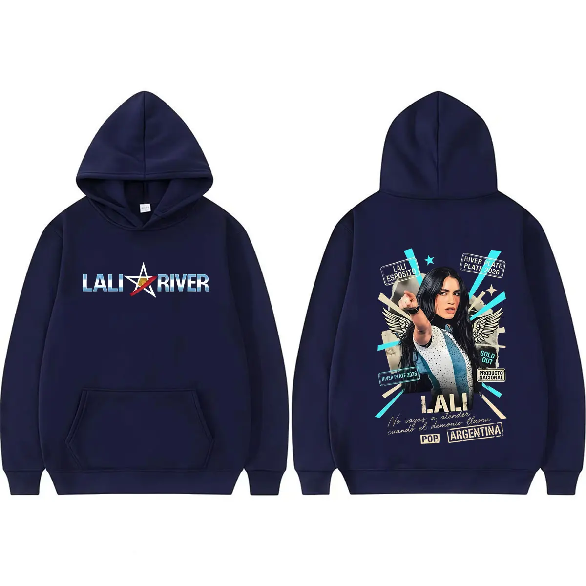 Фото Винтажные худи Singer Lali Esposito LA QUE LE GANA AL TIEMPO 2026 Tour для мужчин и женщин, повседневные пуловеры в стиле Харадзюку, оверсайз свитшоты №2