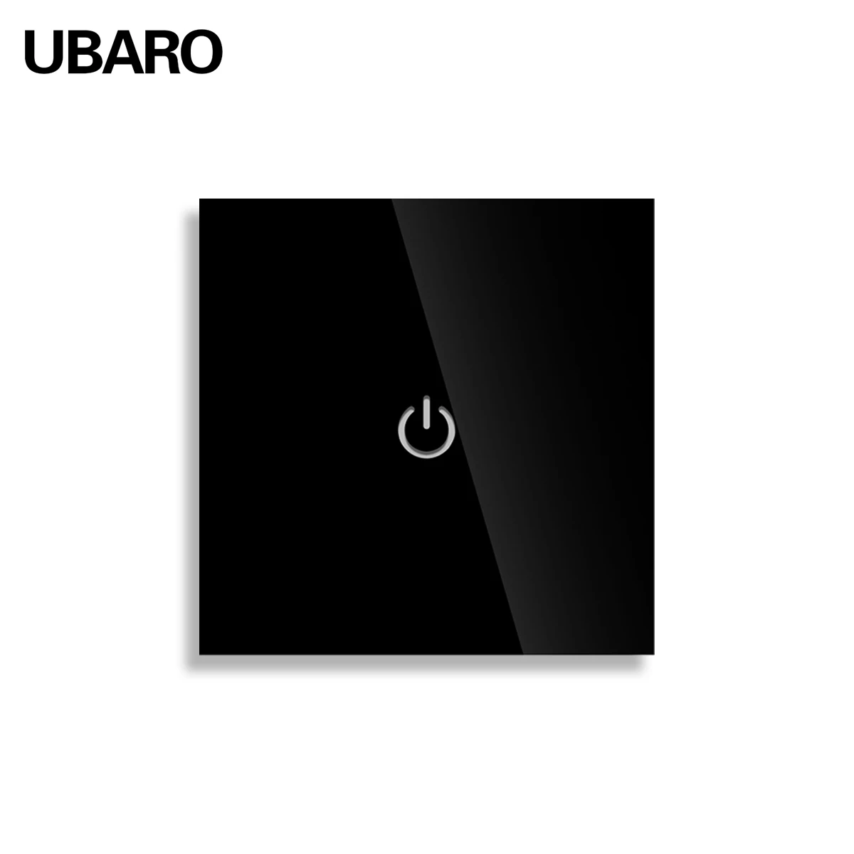UBARO Сенсорный переключатель стандарта ЕС, 1 группа, 2-стороннее управление, двойной переключатель 86 мм с прерывателем датчика панели из закаленного стекла