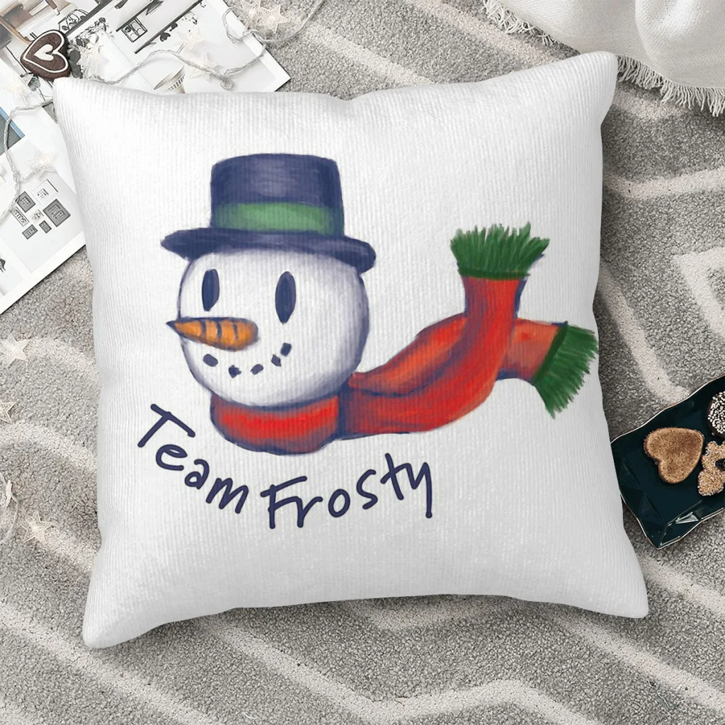 

Team Hug Pillowcase Frosty The Snowman Backpack Cushion Bedroom DIY Printed Car Coussin Covers Decorative