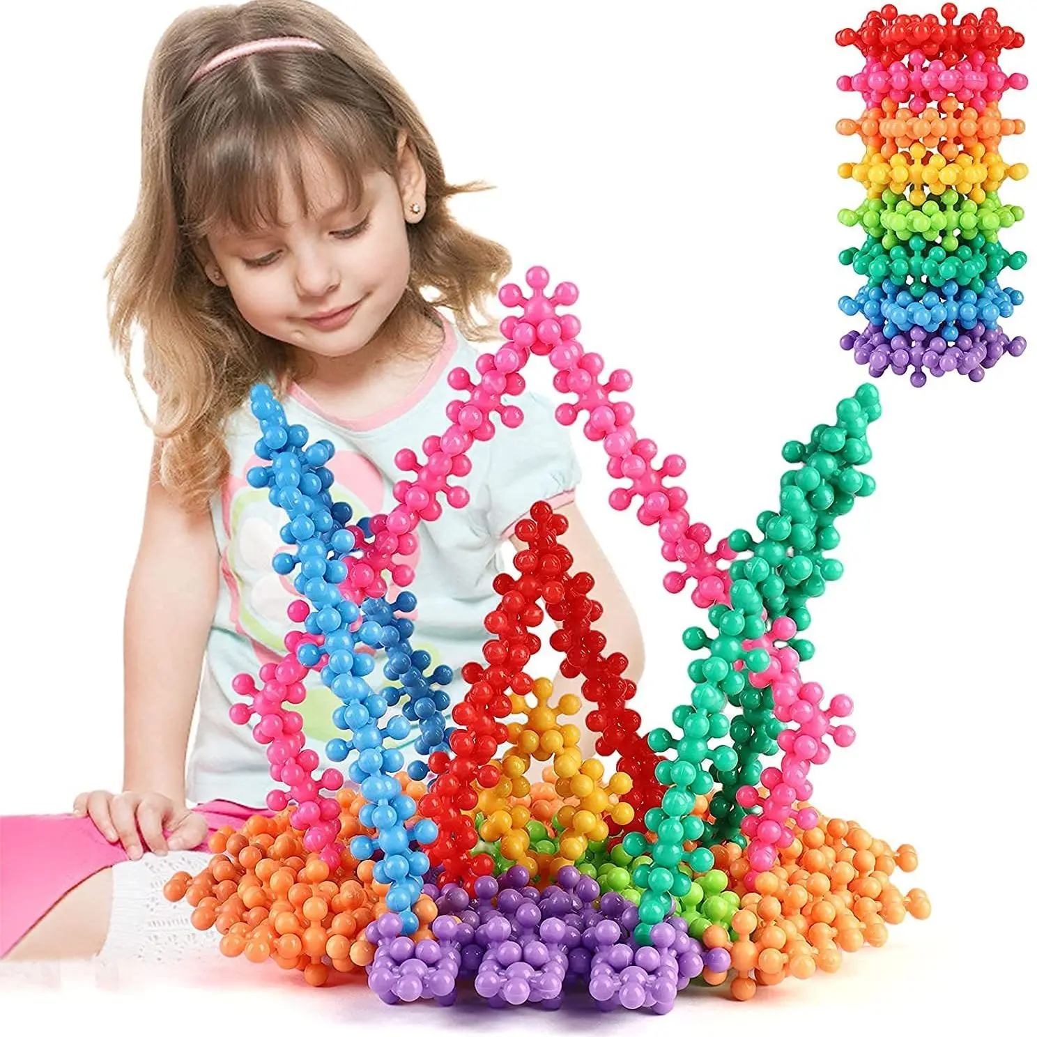 

60/400PCS Plum Blossom Building Blocks 3D Bricks Toys Baby Snowflake Building Blocks Toys DIY Educational Blocking Toys Gifts