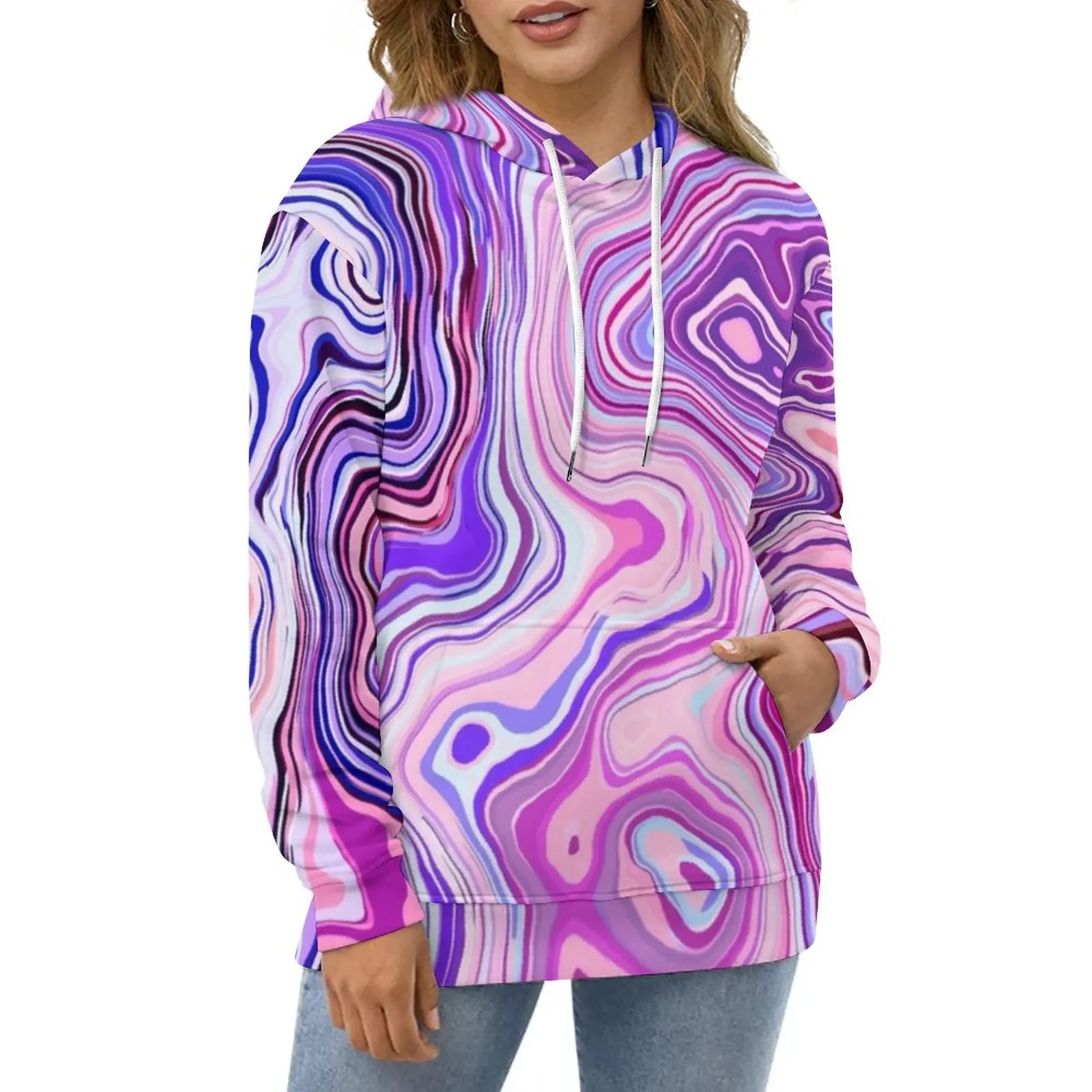 

Colorful Paint Splatter Casual Hoodies Marble Swirls Aesthetic Graphic Loose Hoodie LStreet Wear Oversized Hooded Sweatshirts