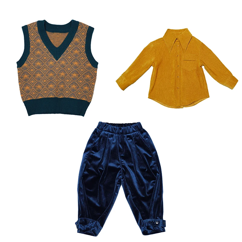 Детские комплекты одежды новинка весенний детский коричневый свитер со звездами