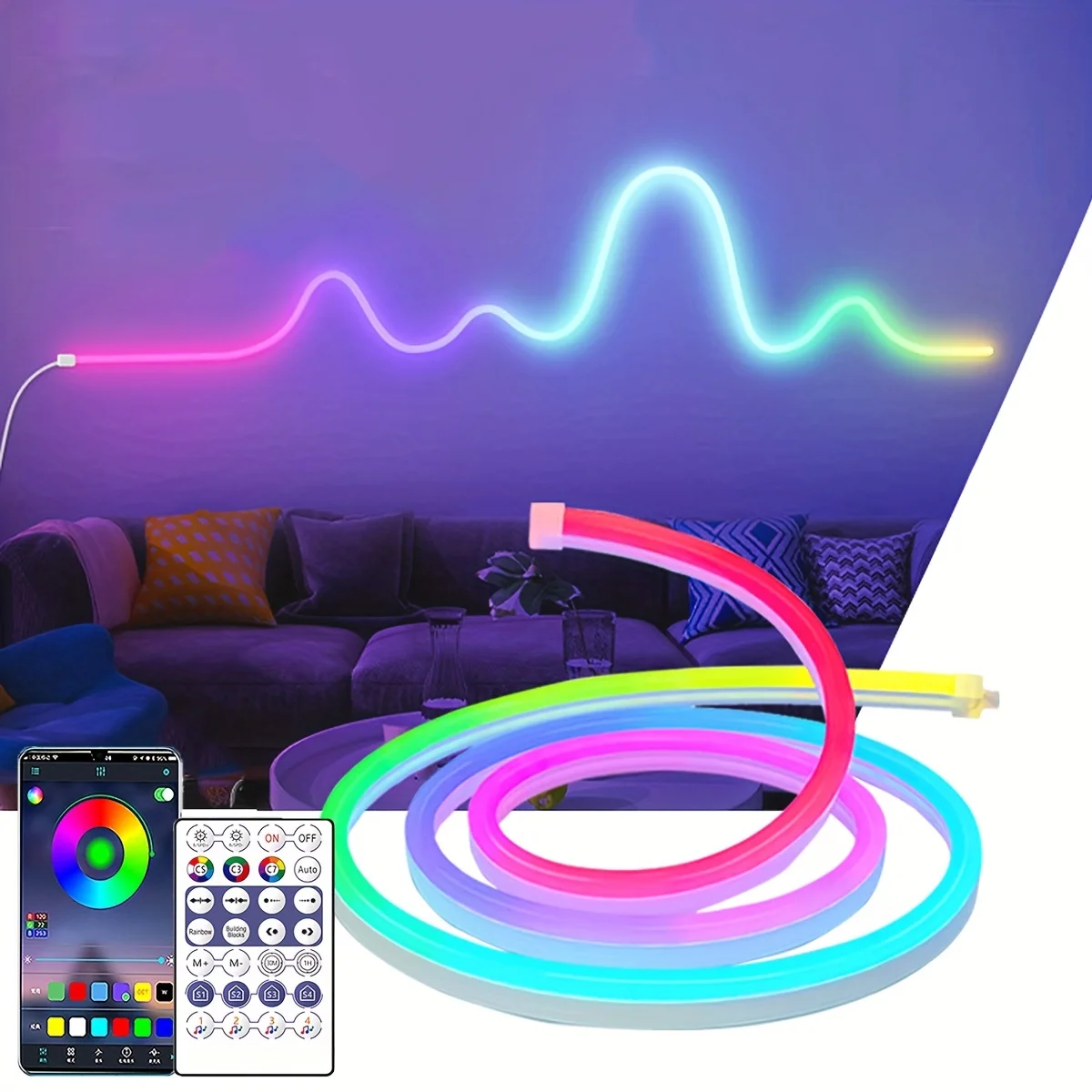 

СерRickDon RGBIC USB неоновая светодиодная лента 1-10 м