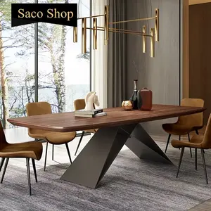 Nordic Dining Table Modern Rectangular Creative Size Apartment Solid Wood Dining Table Designer Industrial Style Furniture