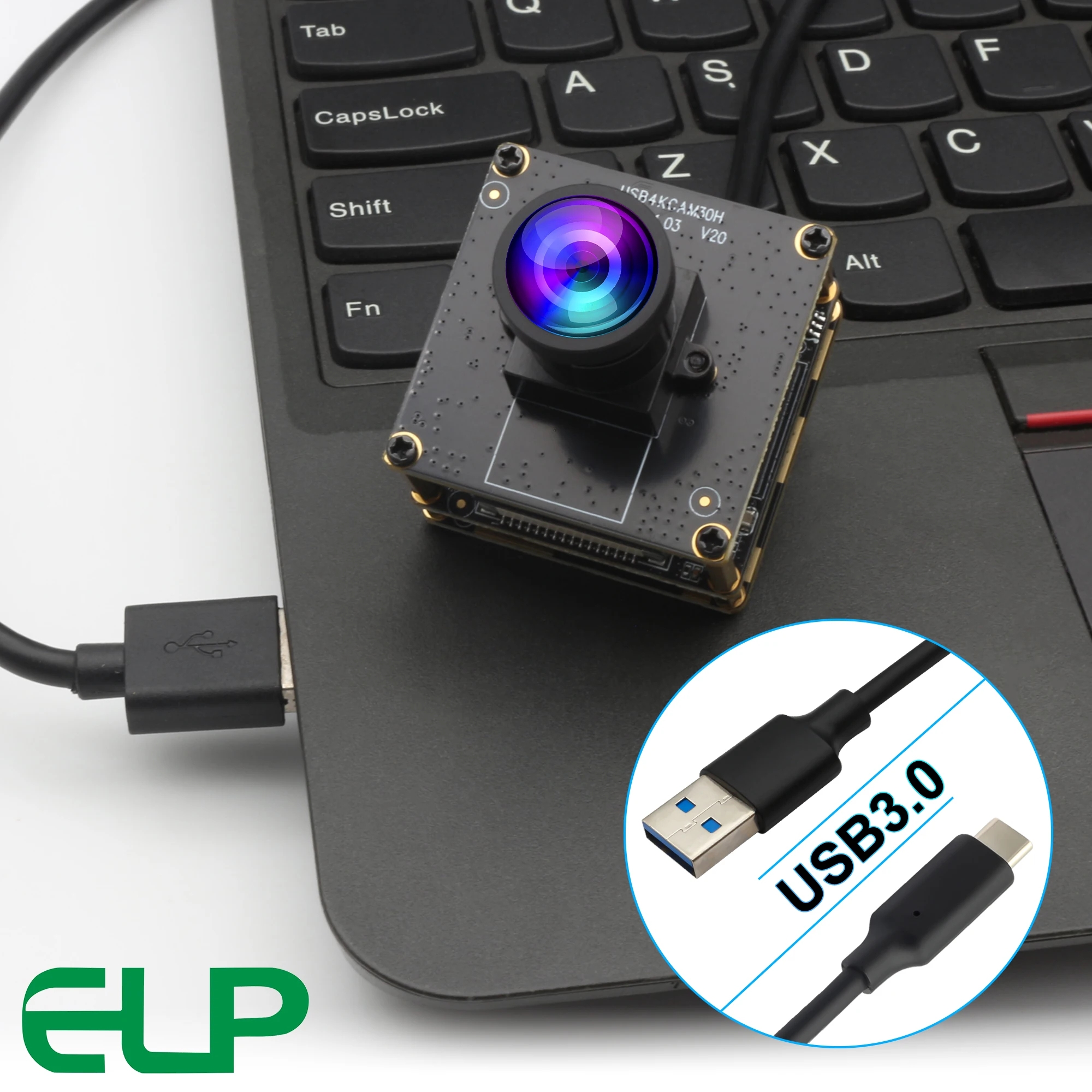 4K USB 3.0 USB-камера H.264 с объективом без искажений, CMOS IMX415, 1080P 60 кадровс, модуль веб-камеры с цифровым зумом для прямой трансляции (art.: 3920db459264b) - 3920db459264b