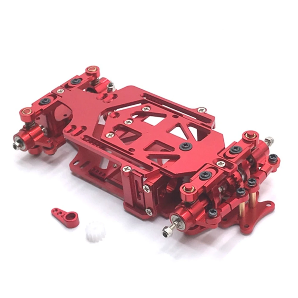 

RC01 1/28 Scale RWD RC Drift Car Wheelbase Adjustable Metal Chassis Frame KIT for Wltoys K969 K989 284131 MINI-Q,Red