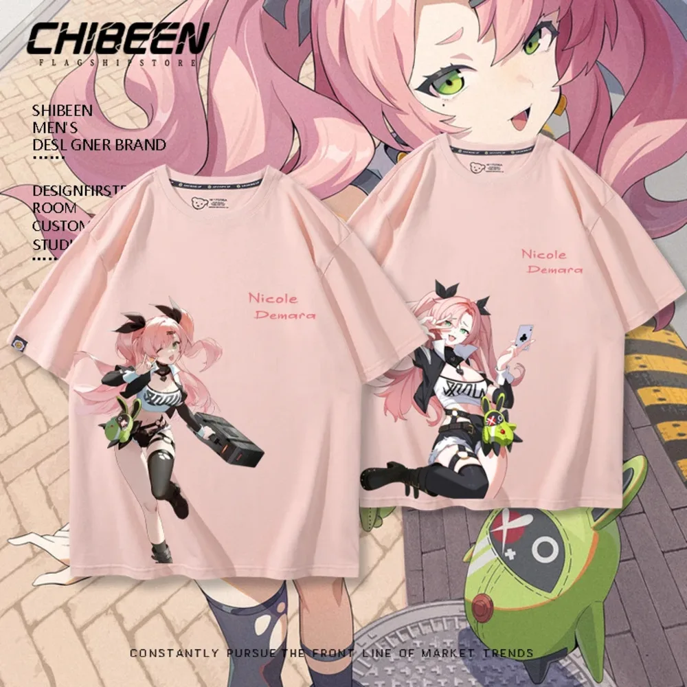 Anime Nicole Demara Zenless Zone Zero Game Street Wear Summer Unisex Cosplay Fashion Neutral Short Sleeve T-Shirt