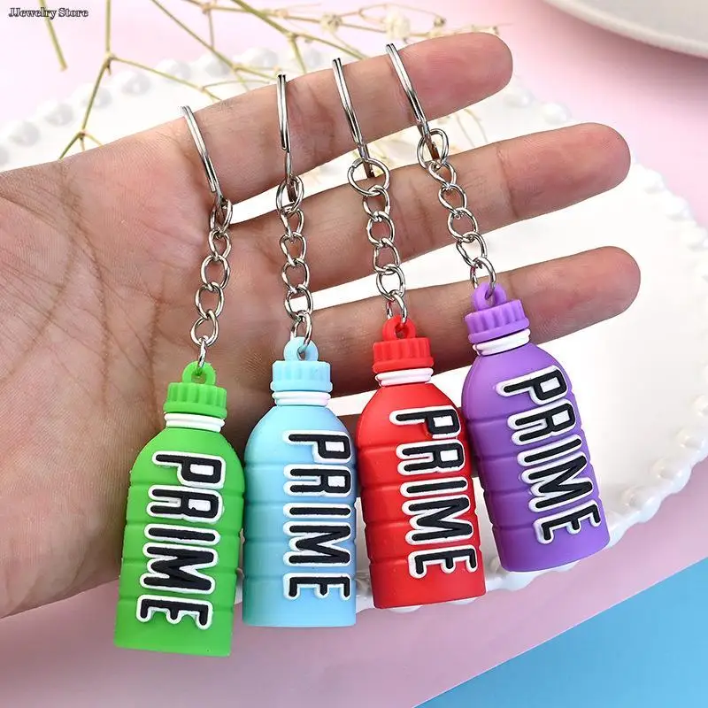 

1PC Fashion Prime Drink Bottle Keychain Cute Drink Bottle Keyring For Men Women Bag Pendant Car Keyring Gifts Accesorries