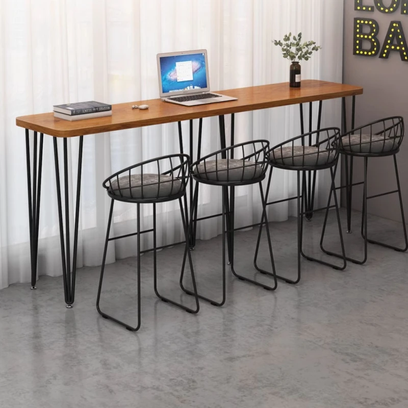 na kawę długi stolik barowy wysoka restauracja drewniany kuchenny stół nowoczesne salony Muebles De Cocina meble do domu LJ50BT