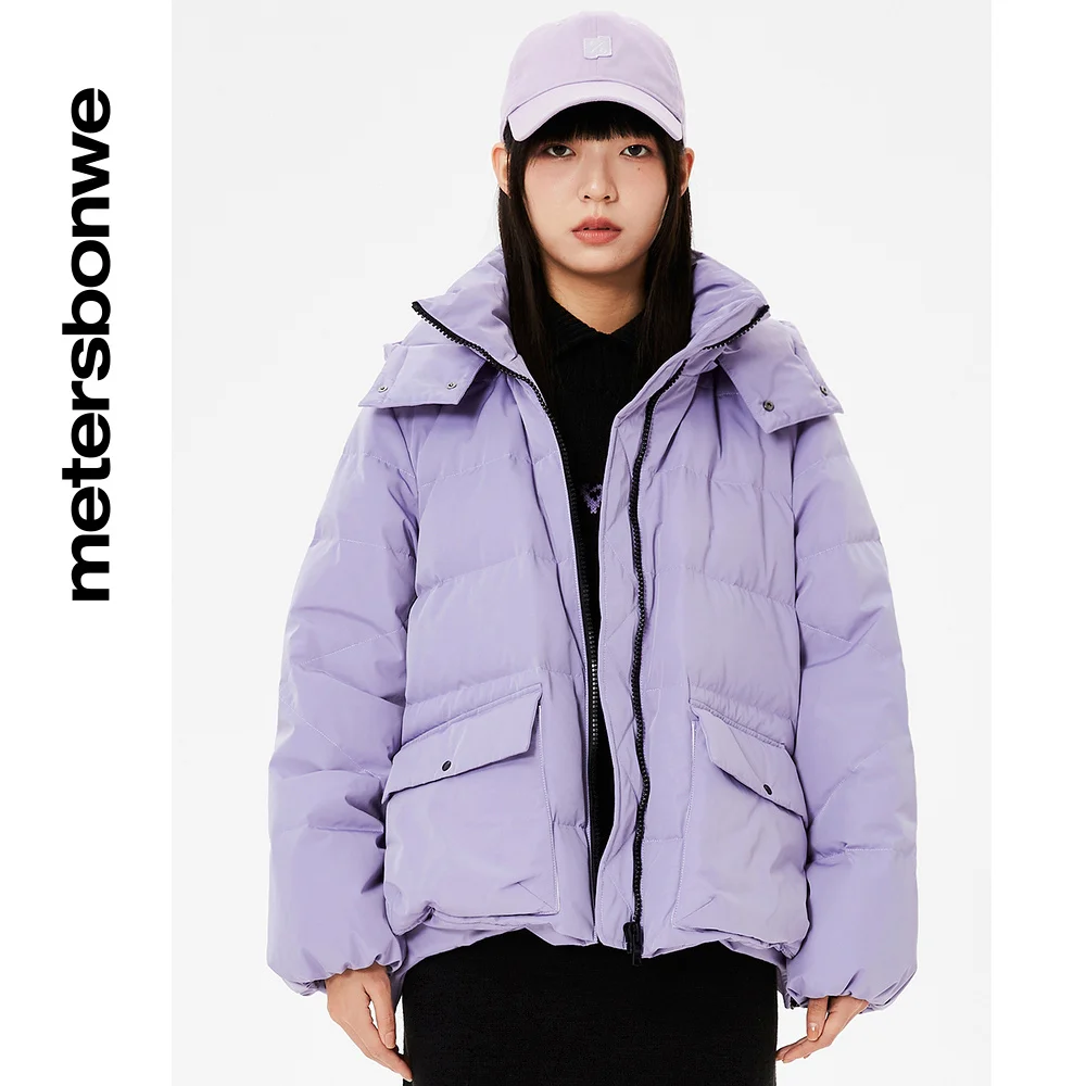 Metersbonwe Long Hooded Down Jacket Women Winter Warm Coat Anti-snow Down Coat Brand Outerwear Profile Pocket Warm Coat Brand