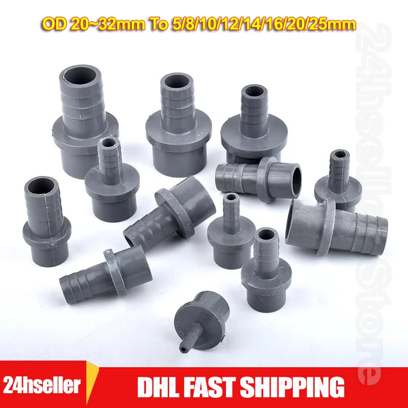 

1~20Pcs O.D20~32mm To 5/8/10/12/14/16/20/25mm PVC Hose Pagoda Connector Adapter Aquarium Garden Irrigation Water Pipe Fittings