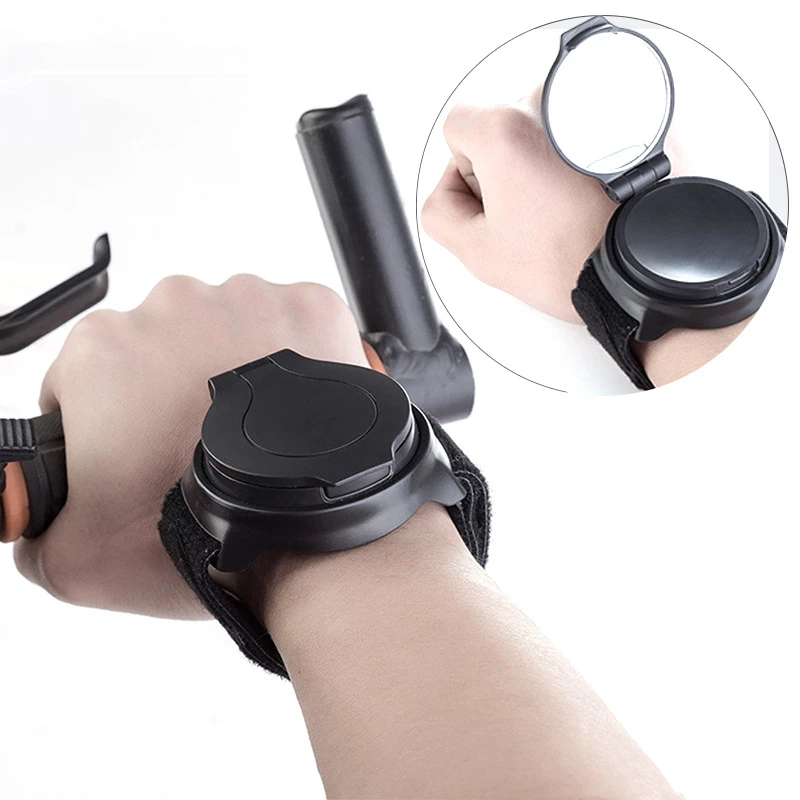 

Bike Rearview Mirror 360 Degrees Rotating Retroreflector ABS Convex Wrist Band Rear View Mirror Adjustable Bicycle Riding Mirror