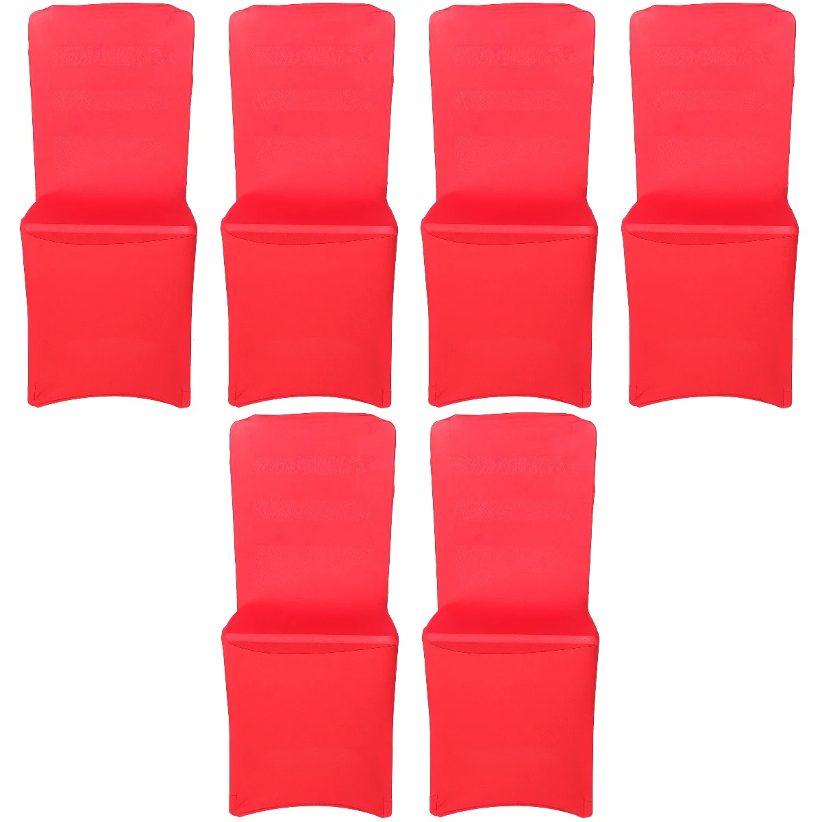 

6 Pcs Washable Tablecloth Chair Cover Wedding Home Stretch Covers 90x40cm Red Polyurethane Elastic Fiber Party Banquet