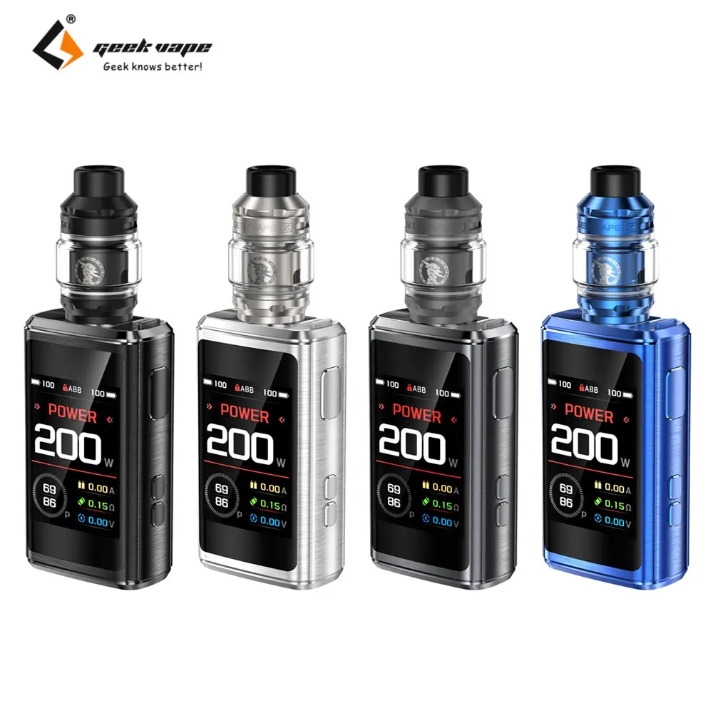 

Original GeekVape Z200 Kit 200W Vape 5.5ML Z Sub Ohm 2021 TanK Z Series Coil E Cigarette Vaporizer