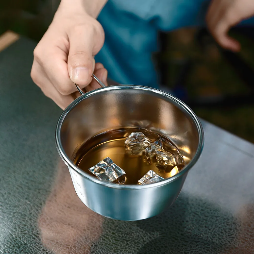 

Snow Cup Sela Cup Portable Rice Bowl Silver Large Lightweight Outdoor Stacked Stainless Steel 1pcs 450ml Capacity