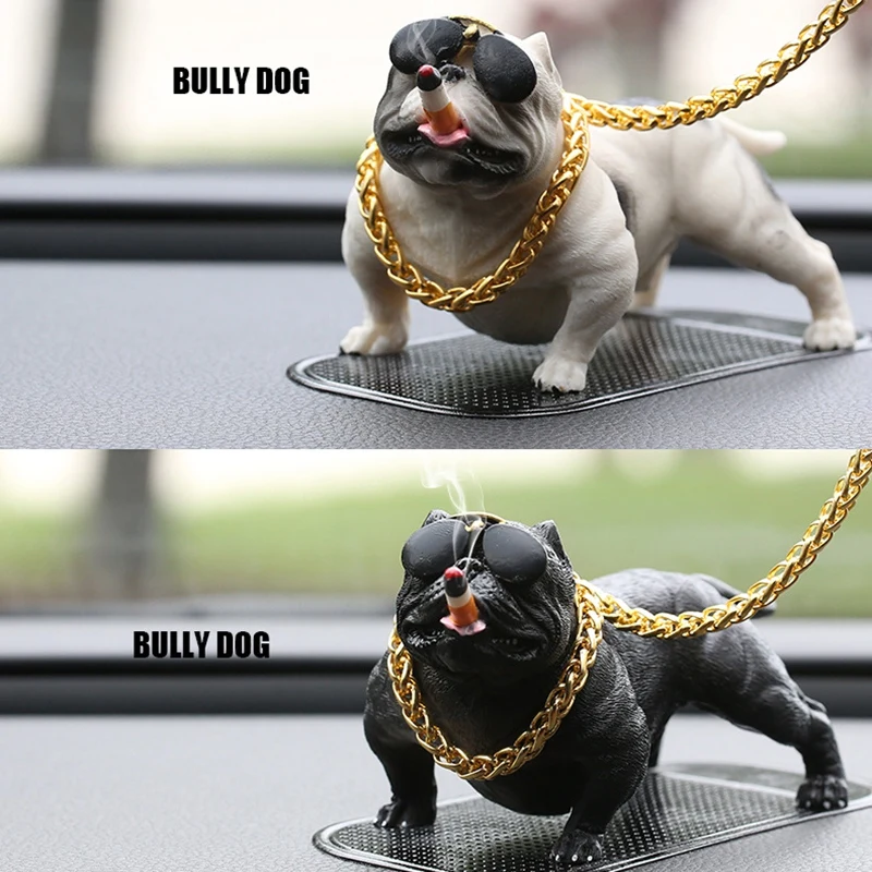 

Car Doll Bully Dog Ornaments For Gift With Anti-slip Mat For Auto Interior Dashboard Home Tabletop Decoration Car Dolls