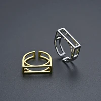 tulx korean style open adjustable ring for women ins minimalist geometric square ring punk fashion jewelry accessories