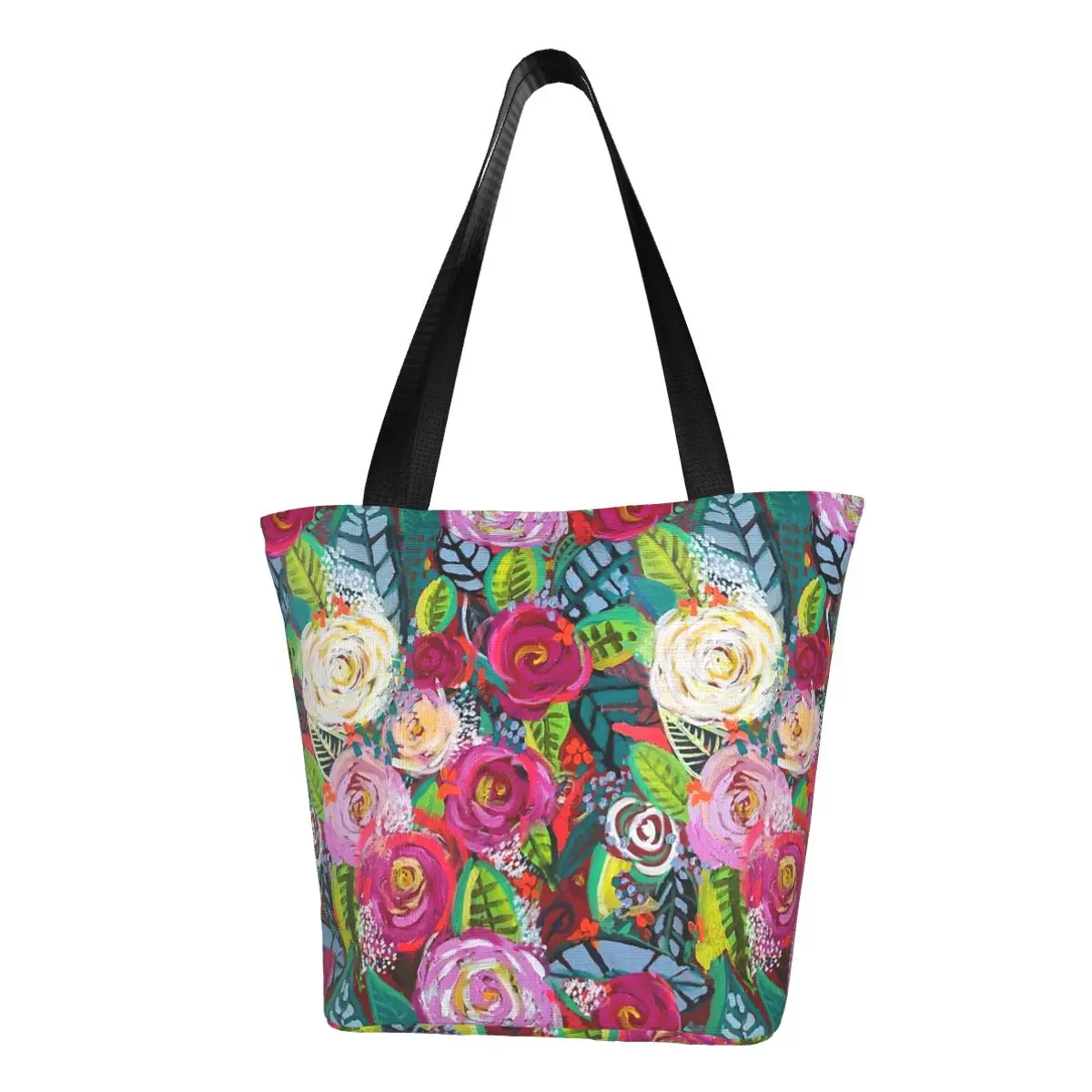 Jungle Summer Floral Polyester outdoor girl handbag, woman shopping bag, shoulder bag, canvas bag, gift bag