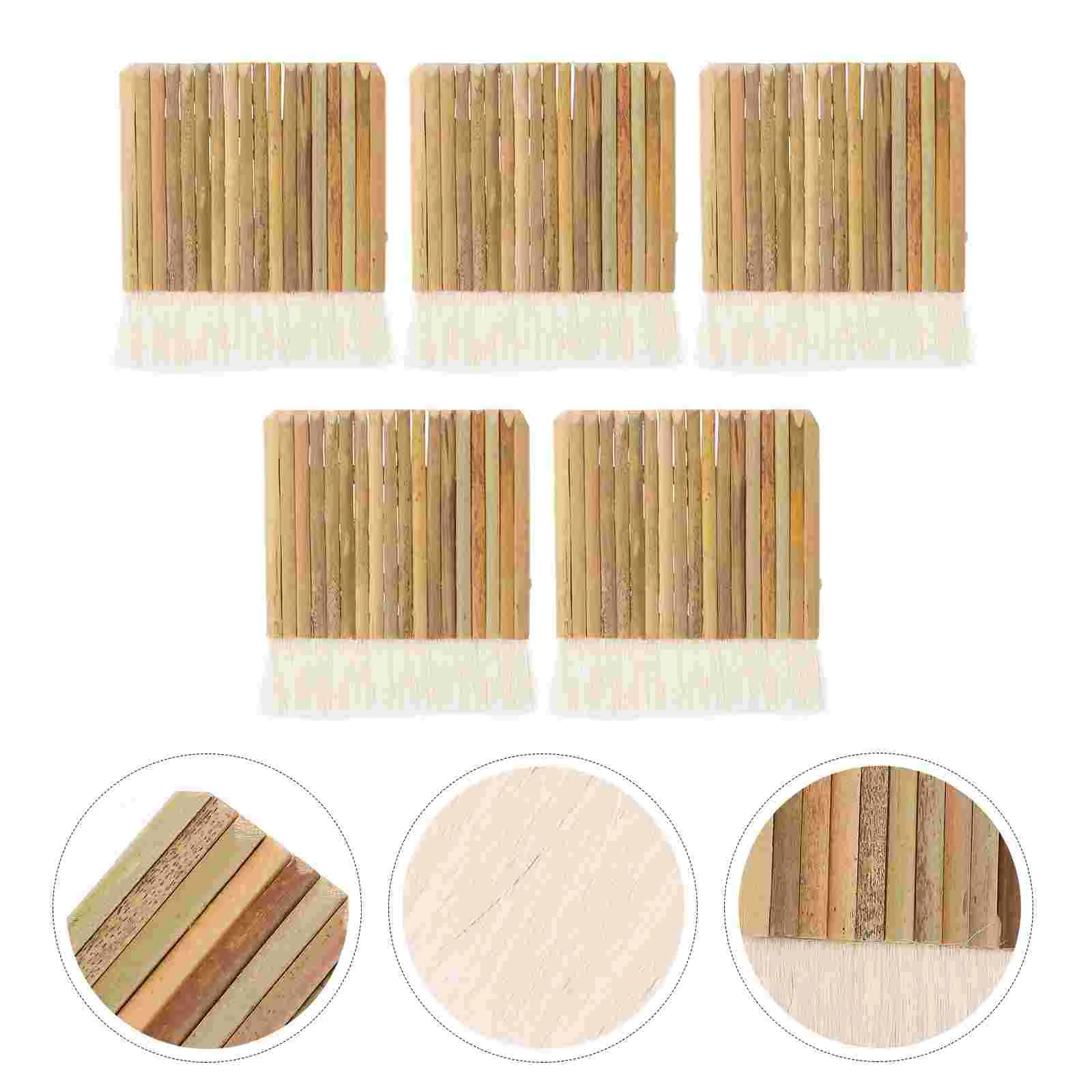 

Кисти шерстяные плоские Профессиональные с деревянной ручкой, 5 шт.