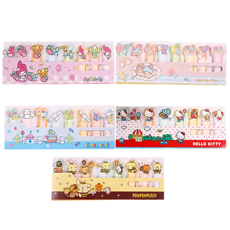 

Anime Peripheral Cartoon Sanrioed My Melody Kt Cinnamoroll Iittle Twin Star Sticky Note Indicator Label School Supplies Unisex