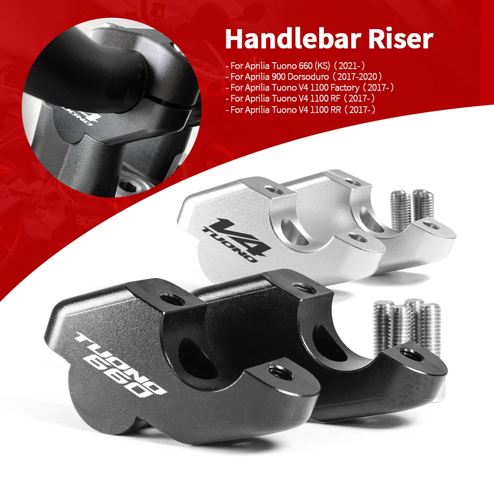 

For Aprilia Tuono 660 V4 900 Dorsoduro 2017- Motorcycle Handlebar Riser Drag Handle Bar Clamp Extend Adapter