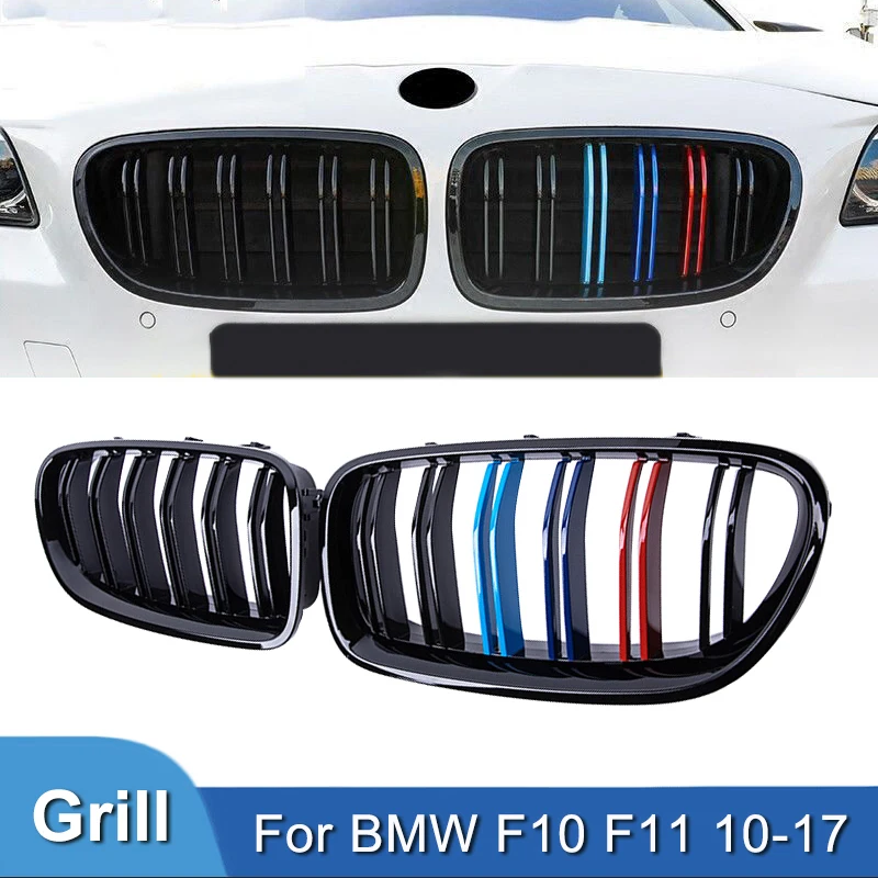 Pulleco Car Front Bumper Kidney Grill Grille Racing Grills  For BMW 5 Series F10 F11 F18 520i 523i 525i 530i M Color  2010-2017