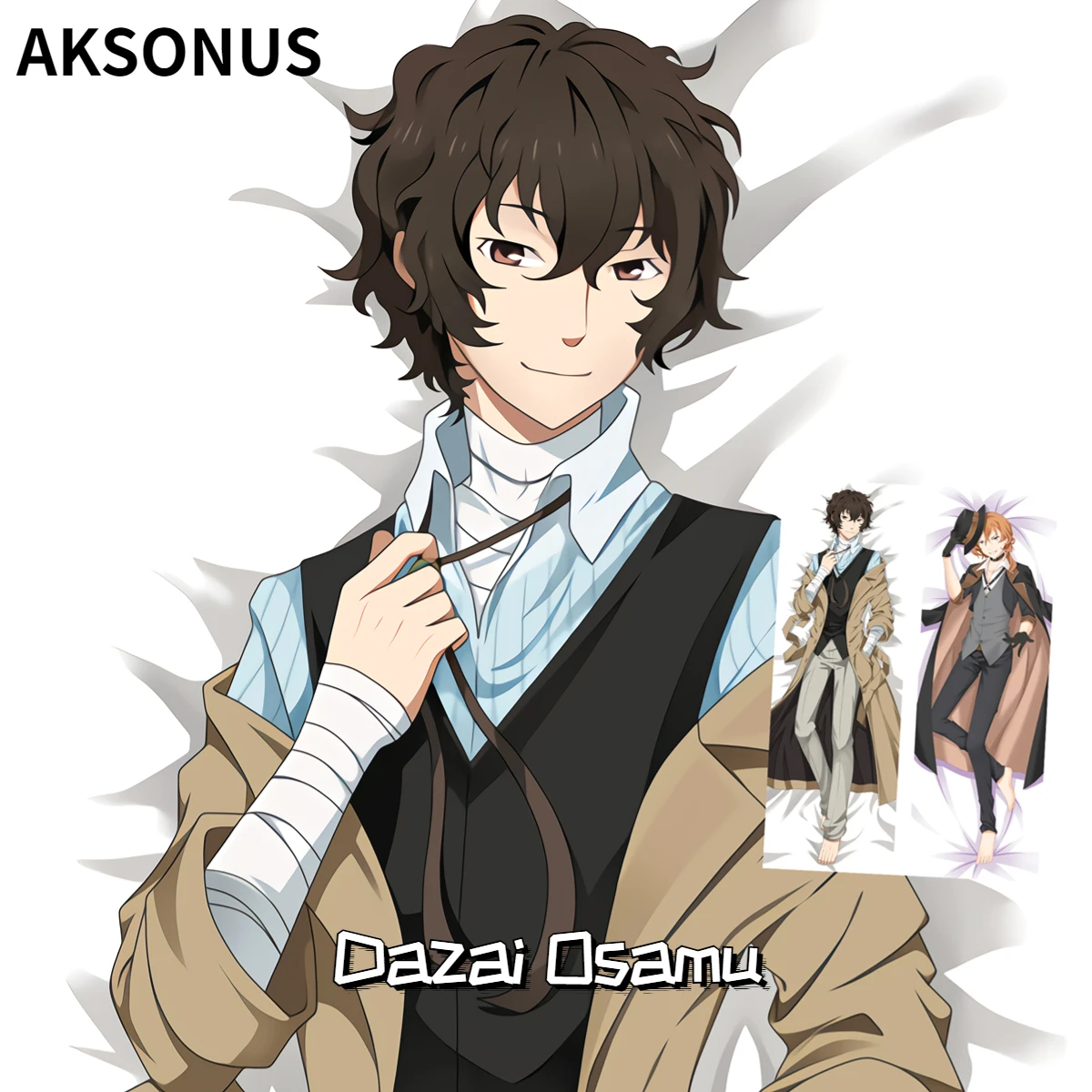 

Anime Bungo Stray Dogs Dakimakura Dazai Osamu Pillowcase Cushion Cover Hugging Body Pillow Case Pillow Cover Home Decoration