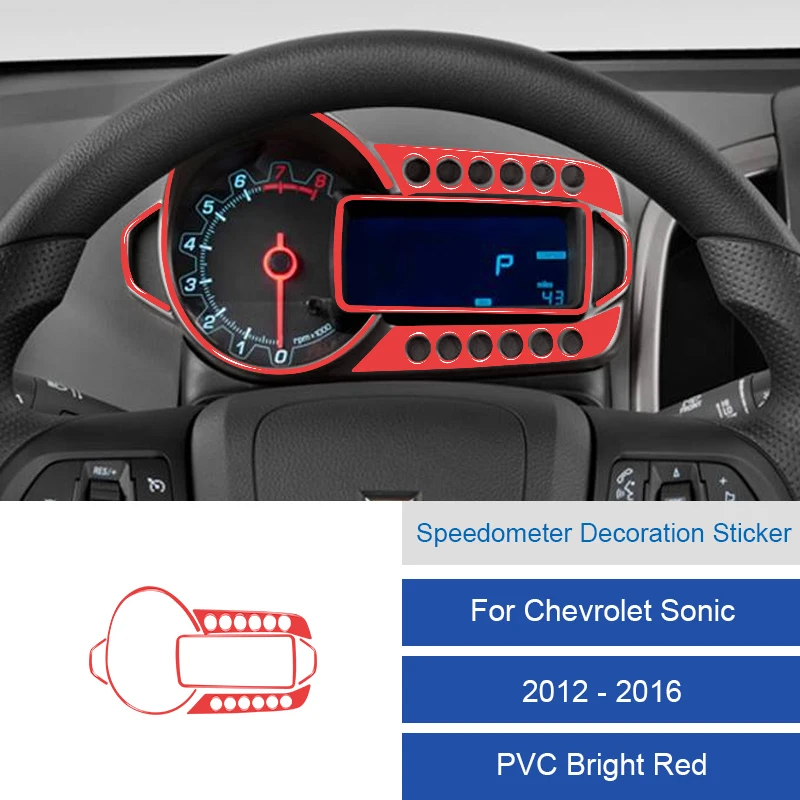 

Для Chevrolet Sonic 2012 2013 2014 2015 2016, углеродное волокно/ПВХ, мягкая отделка салона автомобиля, декоративная наклейка на спидометр, крышка