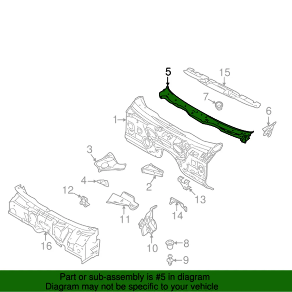LHD Car Windshield Wiper Vent Cowl Grille Panel 51718159292 For BMW 5 Series E39 1995-2003 M5 2000-2003