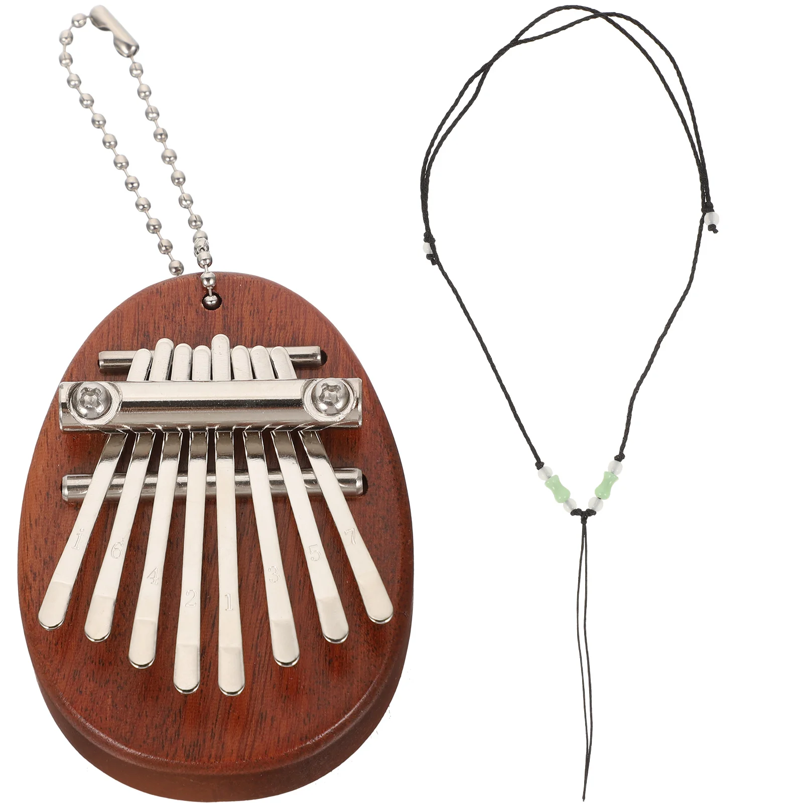 

Piano Thumb Kalimba Mini Finger Wooden Instrument Key Keys Gifts Music Mbira Drum Musical Balmy Harp Crystal Rope Beginner
