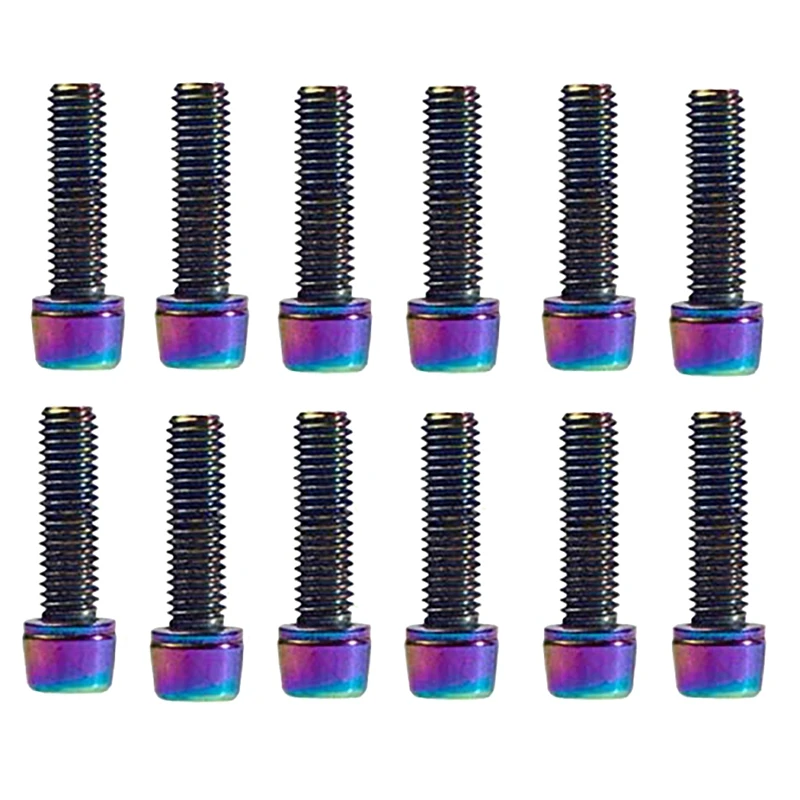 

12Pcs Bike Stem Bolt Titanium Steel Bolts Bike Stem Bicycle Headset Bolt Screw For Road Mountain Bike For Bicycle Stem