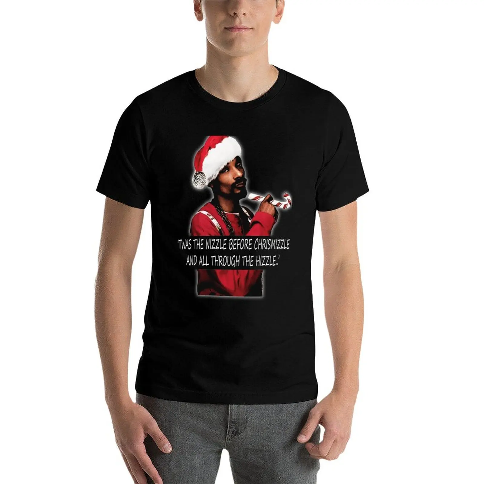 Фото Twas the nizzle before chrismizzle and all through the hizzle.. Футболка-поло Basic Plain Tee для весны и лета. №4
